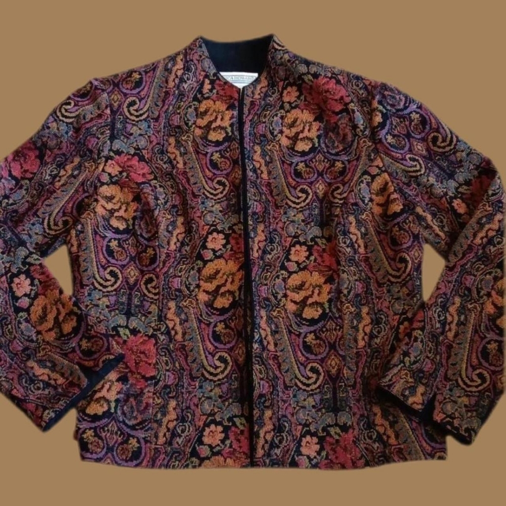 Old Money Southern Gothic, Dark Forest Tapestry Jacket, Steampunk Gothic Roses